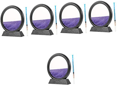 QZDCFC 5 pièces sablier de Peinture de Sable 3D décoratif Peinture de Sable mouvant Automatique décoration de Jardin Zen Image d'art de Sable en Mouvement décoration de Sable en Mouvement Ornements