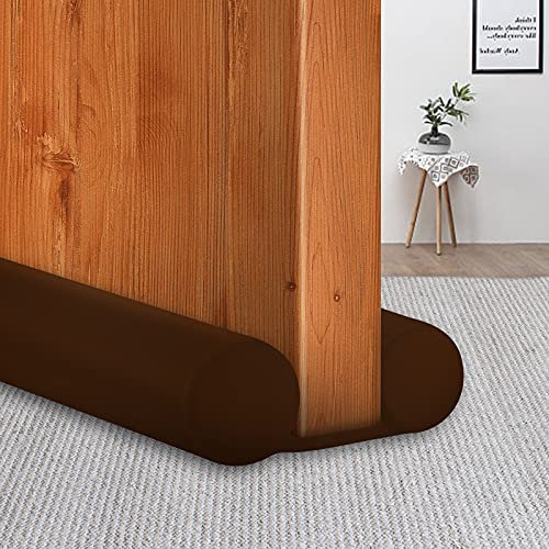 MAXTID Under The Door Draft Blocker Weather Stripping Kit - Brown Draft Stopper for Soundproof Seal, 36 Inch Door Sealer