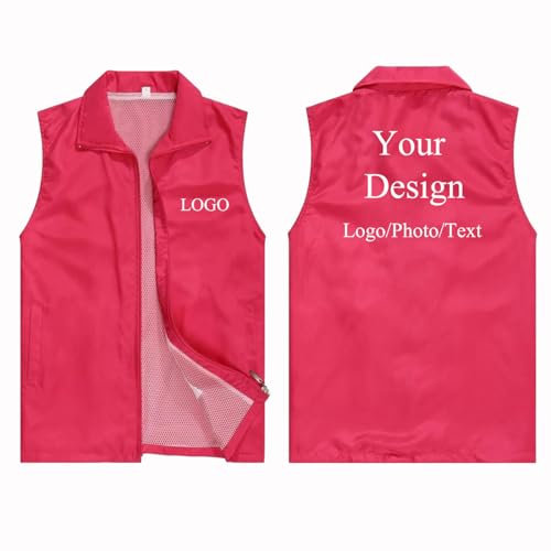 Tuboshu Gilet con Logo Personalizzato Giacca Personalizzata Cappotto Personalizzato Stampa di Foto/Testo Gilet Estivo Sottile Uomo Donna Abiti da Lavoro Uniformi Capispalla Top Color8,XXL