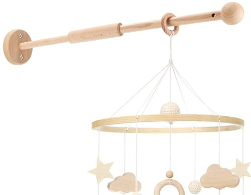 Kasanni Mobile Halterung Holz FüR Baby Bett Mobile Baby Mobile Halterung Wickeltisch Mobile Babybett Mobile Halterung Baby Mobile HäNgende Windspiel-Bettglocke FüR Das Babyzimmer an Der Wand Montiert