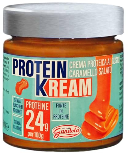 Gandola Protein Kream Crema Spalmabile Proteica gusto Caramello Salato, Senza Zuccheri Aggiunti 200g