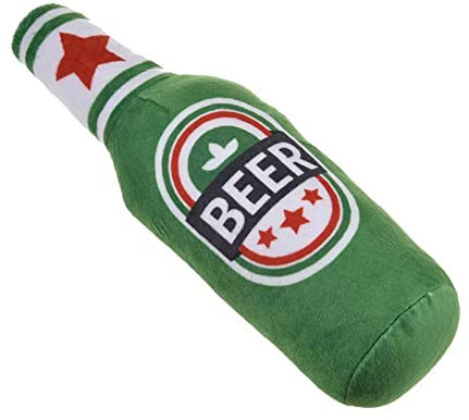YOUNAFEN Jouet couineur en forme de bouteille de bière pour chien et petit chien - Jouet à mâcher en forme d'IPA