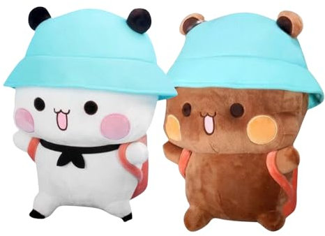 KUWUNG Bubu Dudu Kuscheltier, 2 Stück Dudu Bubu Plüschtier,Cute Plushies Bär Panda für Kindergeschenk, Geburtstagsgeschenk für Jungen und Mädchen