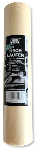 STAUBPIRAT Tischläufer Rolle 30 cm x 25 m – Deko Strukturvlies Meterware zum Zuschneiden - modern – hochdekoratives Tischband für Feste, Feiern und Events (Creme)