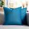 Cheekywares 2er Set Samt Kissenbezüge 45x45 cm Deko Kissenbezug Blau Kissenhülle Sofakissen Bezug mit Weizenähren Textur Modern Luxuriös Herbst Winter für Sofa Schlafzimmer Wohnzimmer Balkon