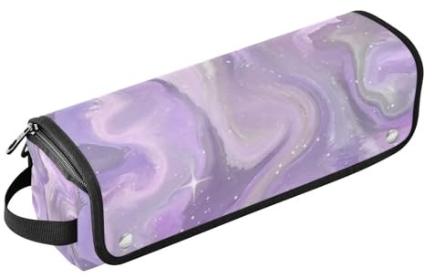 Amooorous Reise-Werkzeugtasche mit Eisenmatte, tragbare Reisetasche für Glätteisen, Lockenstab, Haartrockner, violetter Farbverlauf, Wasserwellen-Reisetasche für Damen, Violetter Farbverlauf, 1 Size