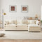 L-förmiges Ecksofa mit Fußstütze, Modernes Couch, Chenille-Stoff, Dreisitzer-Sofa, Polstersofa, Sofa 3 Sitzer, geeignet für Wohn- und Schlafzimme, Polstermöbel, Modulares Sofa, Dunkelgrau/Beige