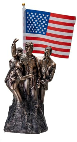 Pacific Giftware Trump Fight, Kunstharz-Figur, detailreich, Bronze-Finish, zeigt ikonischen Moment, Sammlerstück mit amerikanischer Flagge, patriotische Trump-Statue für Heimdekoration und Geschenk