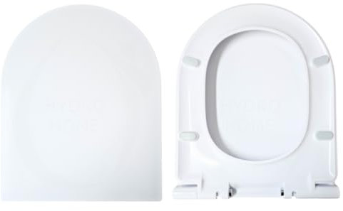 Toilet Seat Compatible with Moon Rak Top Fixing Soft Close and Quick Release Thermoset White by HYDRO HOME