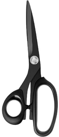 KUONIIY Linkshänder-Nähschere zum Schneiden von Leder, Schneiderschere mit Edelstahlklinge, 20,3 cm, Schwarz