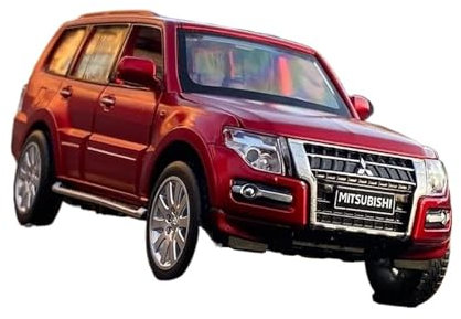 ZHRDWE Modellauto Metall 1:32 Für Mitsubishi Pajero Legierung Automodell Druckguss Spielzeugfahrzeuge Sound Licht Dynamische Interaktive Dekoration Geschenk Spielzeugauto(Rot)