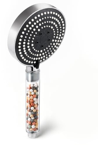 OFFO Shower Head, 6 Modes High Pressure Filtered Shower Head with 20 Stage Filter, Water Saving Handheld Showerhead for Low Pressure Remove Chlorine, Gray with Clear Handle