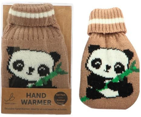 Reusable Hand Warmer Gel Pack With Knitted Cover - Panda