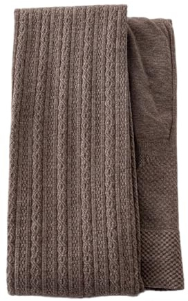 Xoeryoy Kabelstickade tights kvinnor hög elastisk midja vridna stickade tights randig bomull varm för kvinnor höst vinter, Kaffe, en storlek
