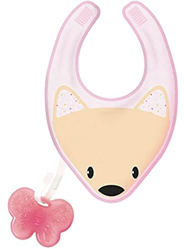 Chicco 00002582100000 Lätzchen FRESH BIB Mit Abnehmbarem Beissring Girl, rosa