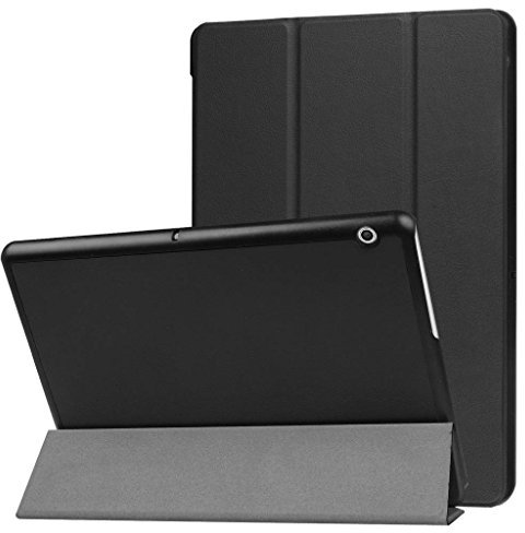 mediapad T3 10 case, Saturcase PU custodia pieghevole con supporto tablet custodia protettiva per Huawei MediaPad T3 10 24,4 cm Nero