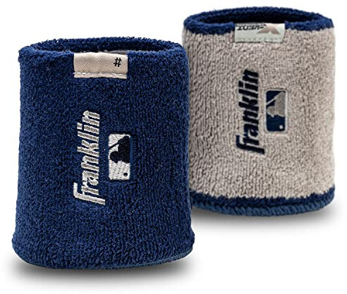 Franklin Sports MLB X-Vent Pro wendbares Armband, 10,2 cm, Marineblau und Grau, 1 Paar