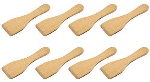 Leisial 8pcs Spatules en Bois pour Raclette Barbecue Fromage Enlèver