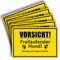 5 Stück Vorsicht! freilaufender Hund Schild 20 x 30 cm aus stabiler PVC Hartschaumplatte 3mm Achtung vor dem Hund Schild mit UV-Schutz von STROBO