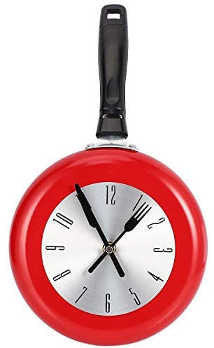 Katigan Wall Clock Metal Frying Pan Design 8 Inch Clocks Kitchen Decoration Novelty Art Watch