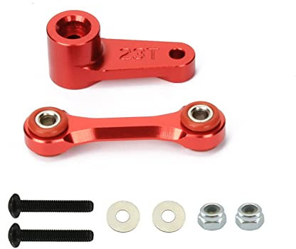 RCAWD ARRMA Servo Horn 23T RC Servo-Arm für Arrma 1/7 Infraction Felony Limitless 1/8 Kraton Notorious Outcast Talion und EXB Autos, Aluminium Hopps Upgrade-Teile Rot