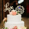 Queekay 2 Stück Holz Cake Topper Hochzeit Hochzeitstorte Deko für Mr Mrs Tortenstecker Buchstaben Kuchendeko Kuchen Torten Deko für Jahrestag Party Dekoration ((Love Stil))