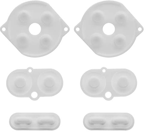 eMagTech 2 Sets leitfähige Gummi-Tasten-Pads Controller-Tasten-Pad, weiß, Ersatzteil, kompatibel mit Game Boy Color Controller