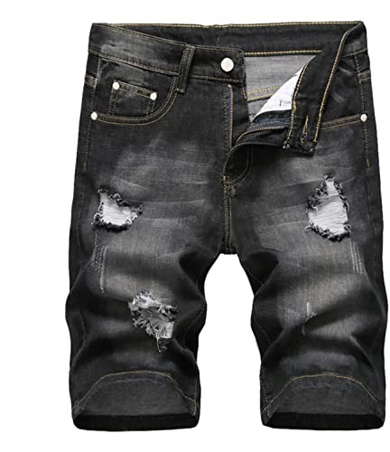Herren Jeans Shorts Sommer Lässige Jeanshose mit elastischer Taille, Kordelzug und Taschen Plus Size Cargohose