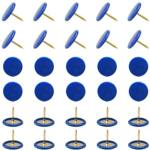 Yosawo 150 Stück Bunt Reißnägel Reißzwecken Runde Pins Thumbtacks für Korktafel dekorative Pinnwand Bürokarte (Blau)
