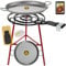 COMBOI - Kit réchaud gaz butane 60 cm, brûleur à paella, poêle à paella de 70 cm + poêle à paella 42 cm, support pieds renforcés, niveau, tablier, livre de recettes numérique