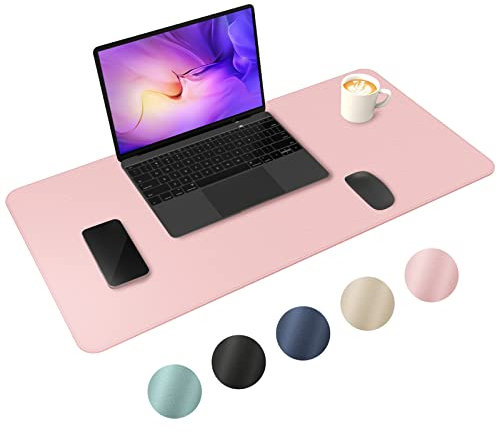 Schreibtischunterlage Schreibtischunterlage Desk Mat Rosa Tischunterlage Schreibtisch Schreibtischauflage Deskmat Tisch Unterlagenmatte PU Leder Wasserdicht Rutschfest 80 x 40cm