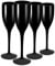 RBDRINKS RB Sektglas Schwarz Premium-Kunststoff Unzerbrechlich Wiederverwendbar 15cl, 4 Stück