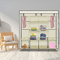 LEADZM Kleiderschrank, Faltschrank Stoffschrank Faltbare Garderobe Canvas mit Reißverschluss, Fächern, für Schlafzimmer, Wohnzimmer (Beige, 170 x 45 x 180 cm)