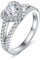 Ring Silber 925 Größe 54 Verlobungsring Eheringe Weißgold Diamant Herz Edelstein Breite Braut Hochzeit Damen