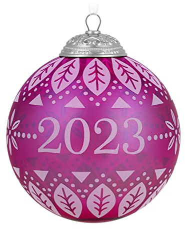 Hallmark Keepsake Christmas Ornament 2023, Christmas Commemorative 2023 Glass Ball Ornament, Gifts for Her