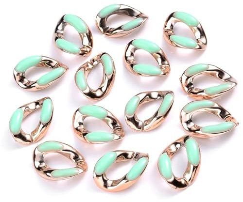 MEIJIU 30pcs / Lot 16x23mm für die Herstellung von Gold Silber Kunststoff Kettenglieder Schmuck Acryl Gliederkette Schlüsselanhänger Halskette Armband Geschenk Machen