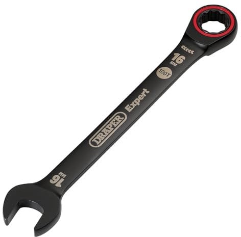 Draper 03889 Expert HI-TORQ Metric Ratchet Combination Spanner, 16mm, Black