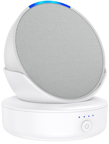 PlusAcc Akku für POP - Tragbare Akkustation,Batterie für XIAO DU, Ladestation Batterie für Wohnzimmer Küche Schlafzimmer Outdoor (Ohne Lautsprecher) (Weiß)
