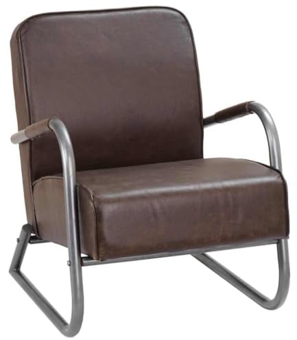 vidaXL Sessel Braun Echtleder
