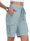 MoFiz Shorts Damen Bermuda Freizeit Kurze Hose Sommer Wanderhose Cargohose Trekkinghose Kurz Leichte Atmungsaktiv Outdoor Sport Shorts Graublau Größe EU 2XL