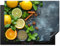 KitchenYeah© Protège Plaque Induction 71x52 cm Deco Cuisine Protection Pour Plan De Travail Cuisson Protégé Fruits - Béton - Plantes - Citron - Cannelle