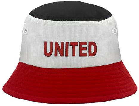 fan originals Tricolour Black White Red 'United' Text Bucket Hat L/XL