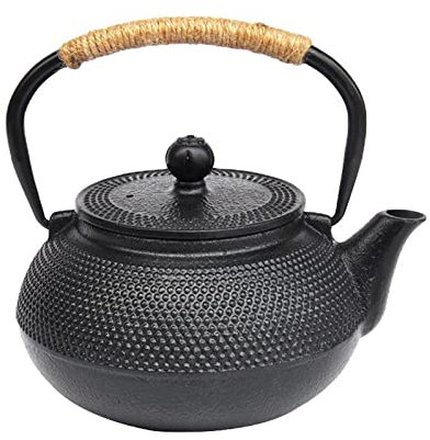Cast Iron teapot,Classic Tea Kettle,Tea Pots with Infusers for Loose Tea,Cast Iron Tea Kettle for Wood/Campfire/Gas Stove Top(Size:800ml)