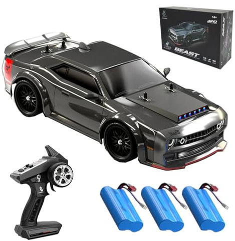 X-Verse SG216MAX Ferngesteuertes Auto mit Bürstenloser Motor, 70KM/H 1:16 2.4GHz RC Drift Car, RC Auto Geländewagen Offroad, Geschenk für Kinder Erwachsene, 3 Batterien