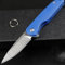 DRACHENADER Taschenmesser Klappmesser Schlüsselanhänger Einhandmesser Klein Mini Taschenmesser Leicht 5Cr13Mov Edelstahl, Blau Griff
