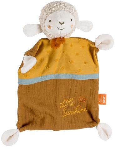 Fehn paño de Peluche Oveja Sunshine, con algodón orgánico ecológico, con Eslogan Bordado Personalizado para bebés y niños pequeños a Partir de 0 Meses