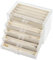 Nwvuop Acrylic Necklace Storage Box 5 Drawers Necklace Holder Acrylic Jewellery Organiser for Bracelet Necklace, Beige