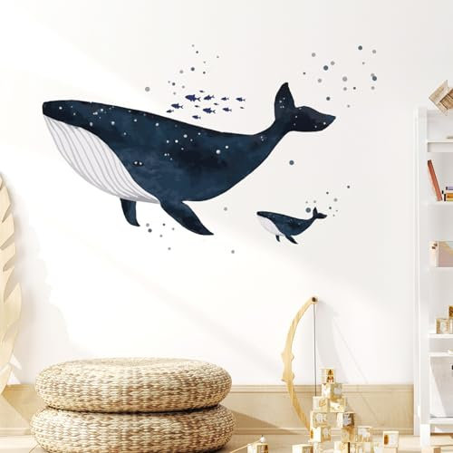 astylishome Wandsticker Kinderzimmer Jungen Wandtattoo Unter dem Meer Wandaufkleber Fische Unterwasserwelt Wanddeko für Kinderzimmer Babyzimmer Badezimmer 1418