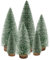 Fuyuleyo 6Pcs Mini Christmas Tree Bottle Brush Trees, Miniature Snow Frosted Sisal Christmas Trees Artificial Small Tabletop Xmas Trees for Winter Ornaments Christmas Crafts Decorations