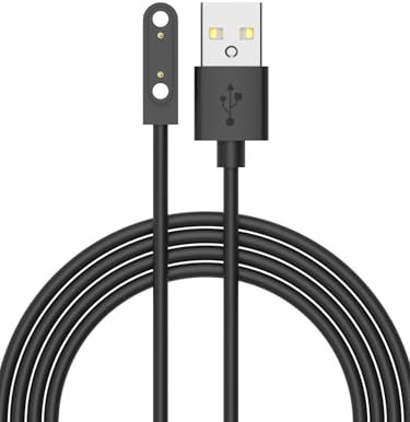 MJXYXCDH Caricatore cavo di ricarica per smartwatch, cavo USB magnetico da 5W, Caricabatterie cavo di ricarica universale per orologi intelligenti magnetico nero a 2 pin da 7,62 mm caricatore cavo